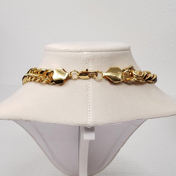 Authentic Louis Vuitton Padlock w/unbranded Cuban Style 18k Gold Plated Chain - Picture 5 of 15